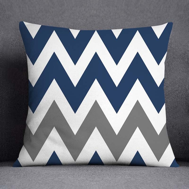 Blue Gray Geometric Pattern Decorative Pillowcase Cushion Cover Pillowcase Sofa Home Decor 45X45CM