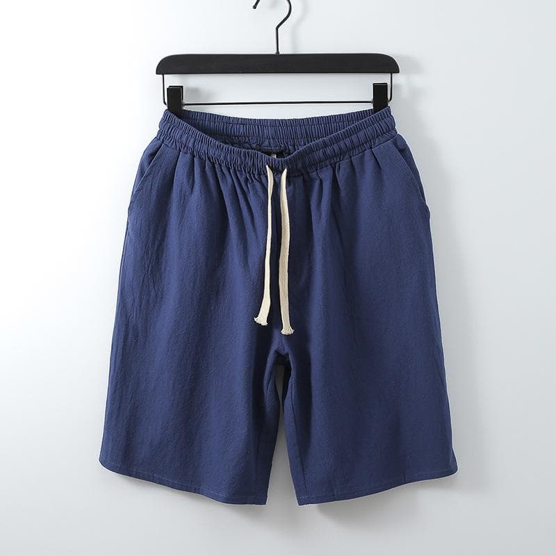 Men's Plus Size Shorts Casual Comfortable Pants Retro Style Breathable Shorts XL navy blue