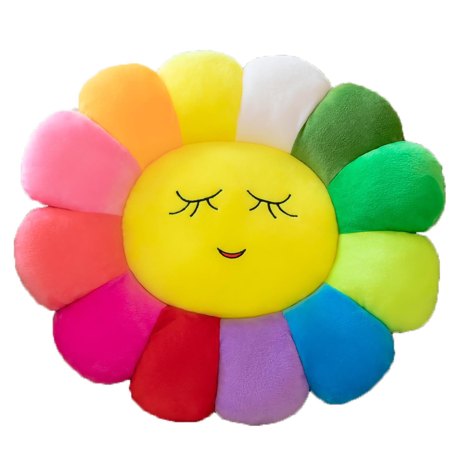 Colorful Sunflower Cushion Cartoon Expression Flower Pillow Cloth Cushion for Office SofaType 1