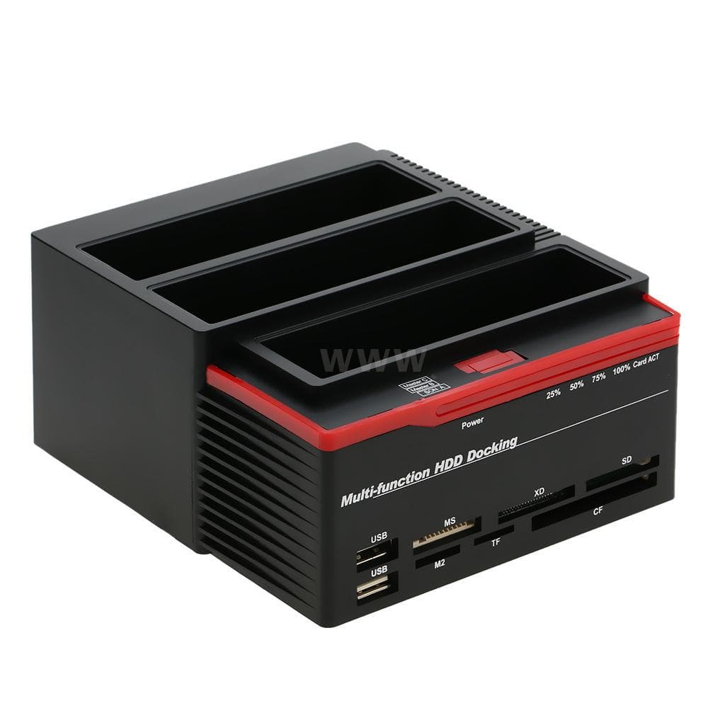 2.5/3.5  USB3.0 to 2 SATA Ports External HDD Hard Drive Docking Station US Plug