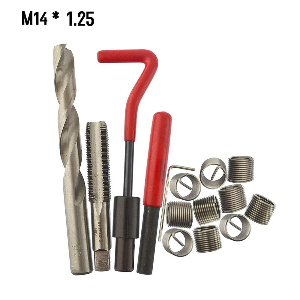 Metric Thread Repair Insert Kit M5 M6 M8 M10 M12 M14 Helicoil Car Pro Coil Tool M14-1.25