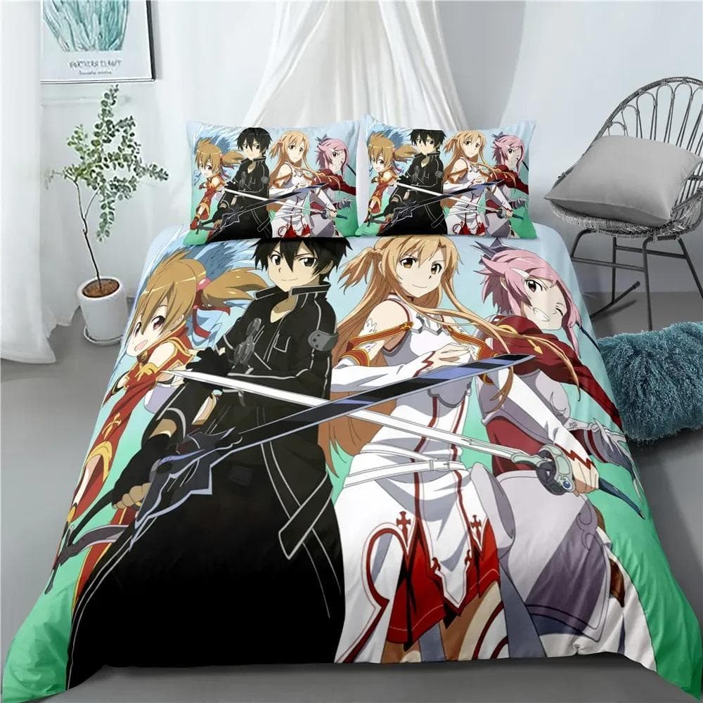 New Anime Sword Art Online 3D Bed Linen Duvet Covers Home Textile Kids Comforter Bedding Sets Bed Set Home Decor With Pillowcase 70x133cm 2pcs