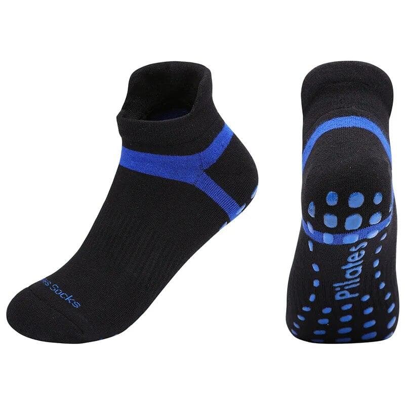 Cotton Breathable Anti-slip Women Yoga Socks Pilates Socks Sports Fitness Gym Ballet Dance Socks Terry Socks blue
