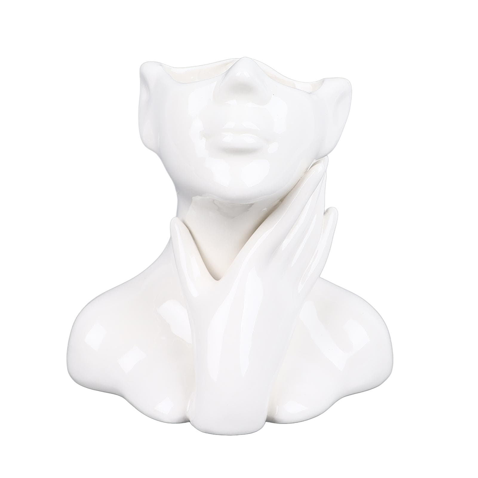 Female Face Vase Nordic Style Elegant Flower Vase Smoothly Ceramic Flower Vase Decoration for