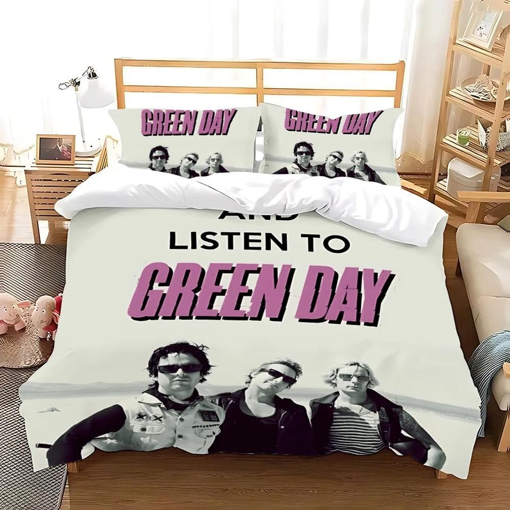 Green Day ' AMERICAN IDIOT Bedding Set Single Twin Full Queen King Size Bed Set Aldult Kid Bedroom Duvetcover Sets Bed Sheet Set 210X210cm-3pcs