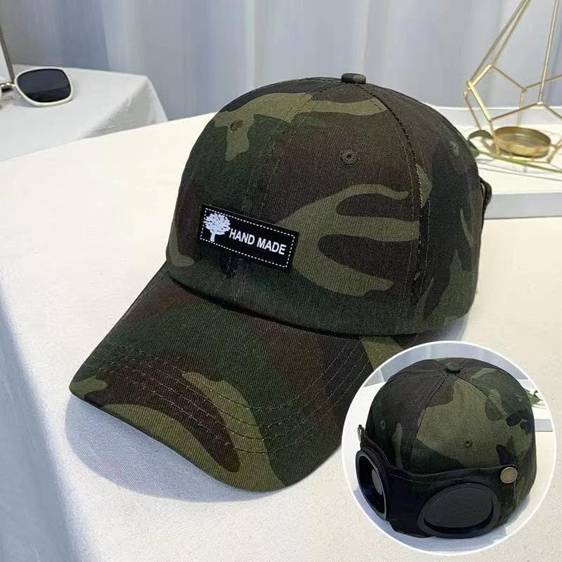 Unisex Summer Baseball Caps With Glasses Aviator Hat Female Personality Hip Hop Peaked Cap Male Outdoor Sports Sun Visor gorras Adult&Adult army green