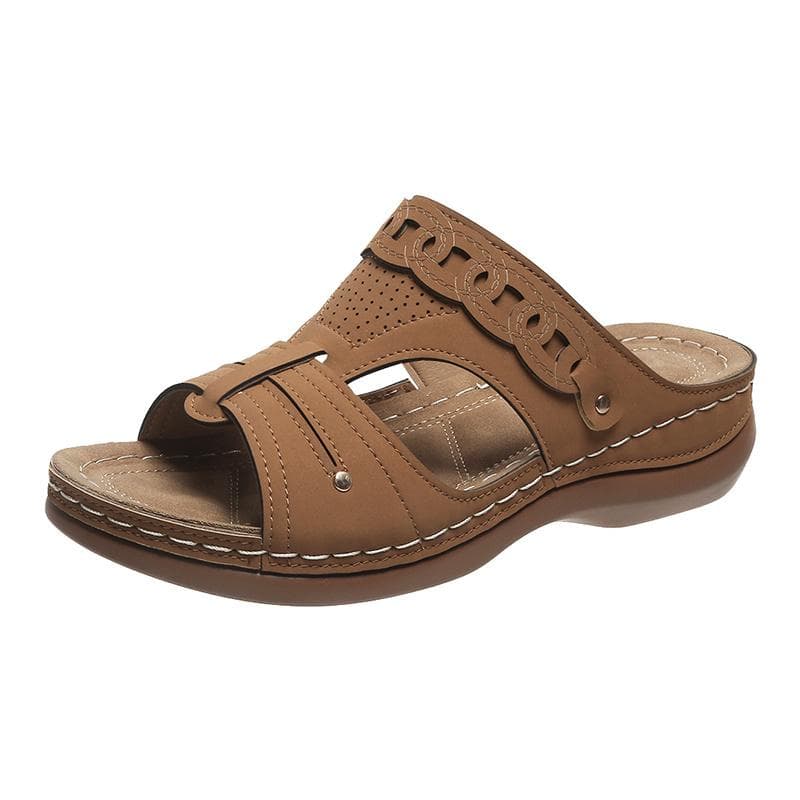 Wedges Women's Slippers  Women Fashion Solid Color Platform Outdoor Walking Non-slip Open Slippers Pantuflas De Mujer 43