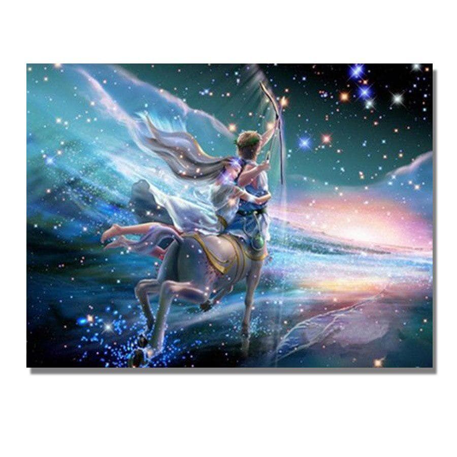 5d Diy Diamond Painting 12 Zodiacal Diamond Embroidery Constellations Starry Landscape Cross Stitch 20X30CM