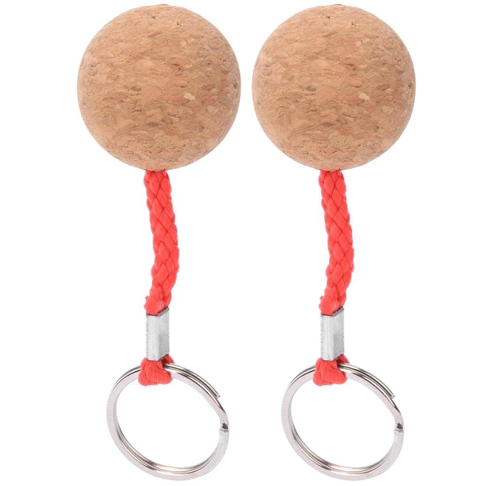2Pcs Floating Cork Keyring Wooden Ball Key Ring Float Sailing Boat Canoe Water Sports