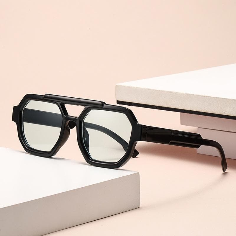 Vintage Double Bridges Sunglasses Polygon Square UV400 Luxury Designer Eyewear for Men Women Fashion Sun Glasses 1PC