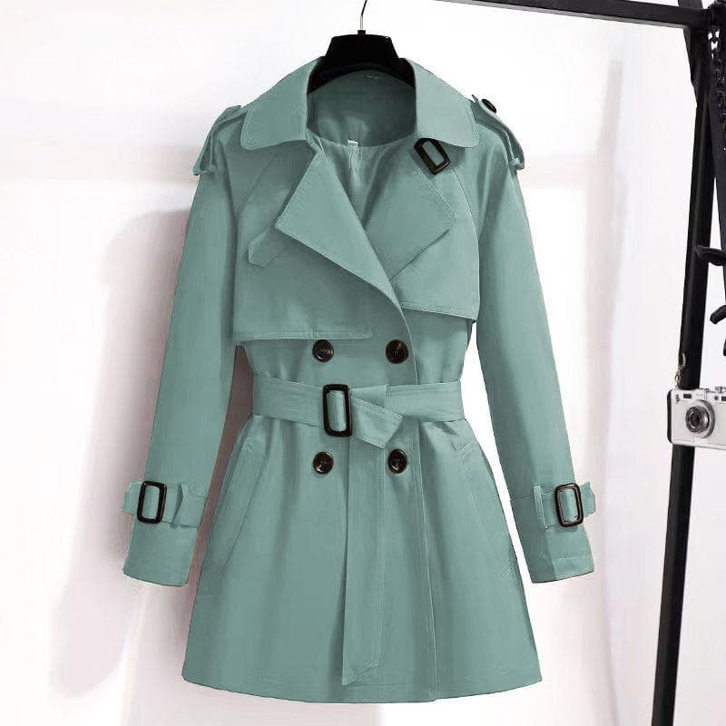 Spring Autumn Short Windbreaker Women Middle Long Temperament New High Coat Trend L green