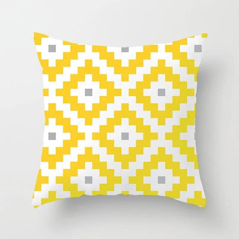 Gray Yellow Geometric Stripe Printing Pattern Cushion Cover Home Living Room Sofa Decorative Pillow Pillow Cover 45X45CM 40X40CM