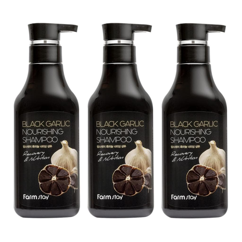 FARM STAY Black Garlic Nourishing Shampoo 530ml (3 Options) 3pcs