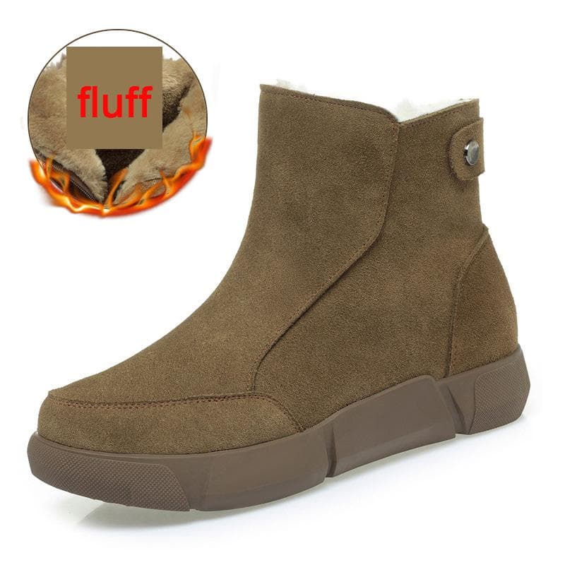 Fashion Female Shoes Winter Plush Women's Boots Comfort Warm Snow Boots casual Zip Fglats British Style Shoes Botas 42