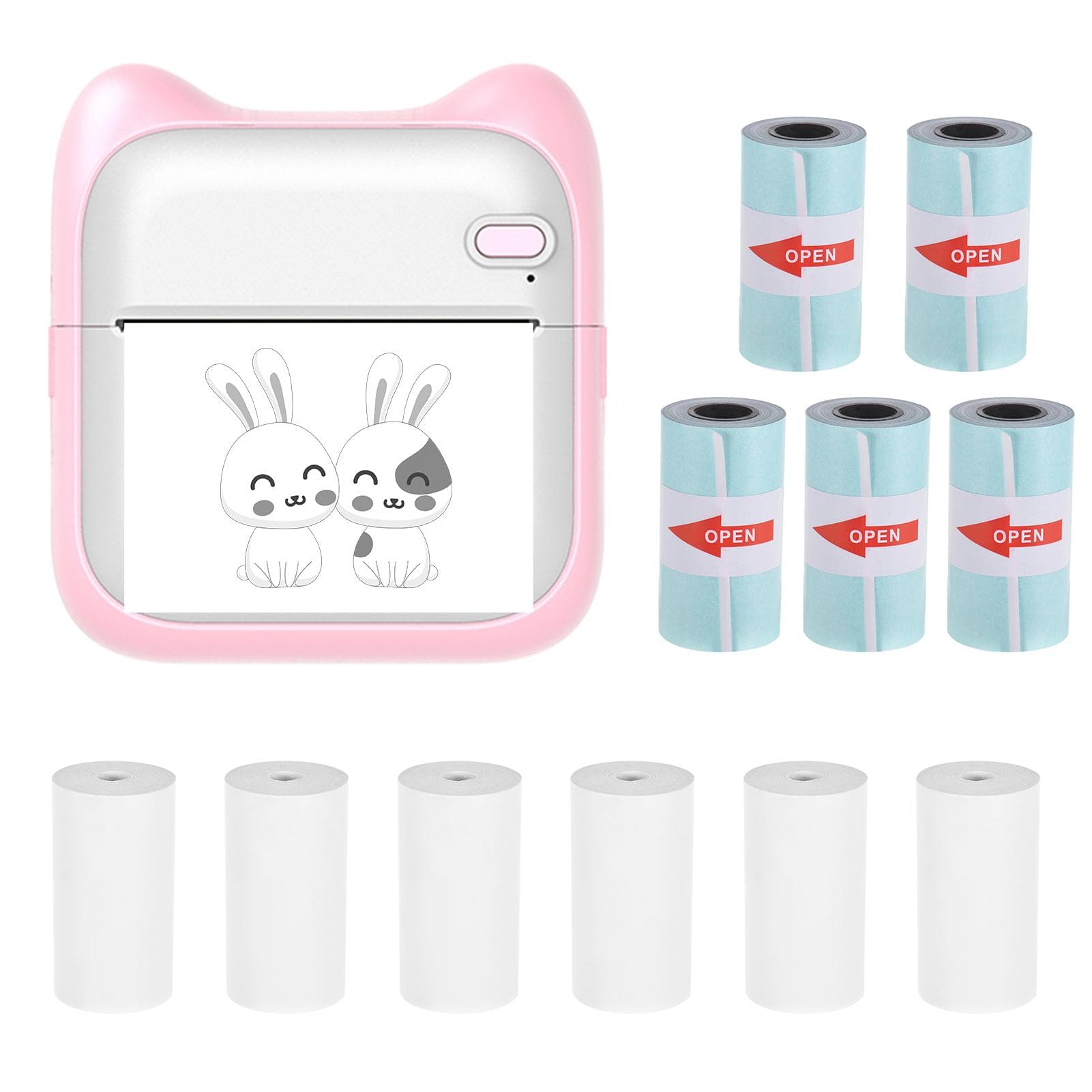 Mini Pocket Photo Printer Portable Thermal Printing Machine 190dpi Wireless BT Connection for P-5 pink
