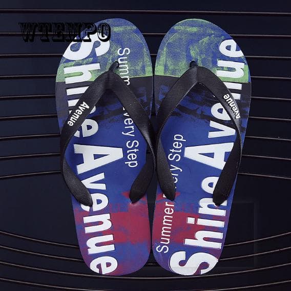 Pair of Shoes Men's Solid Flat Bathing Summer Sandals Indoor Outdoor Slippers 44-45