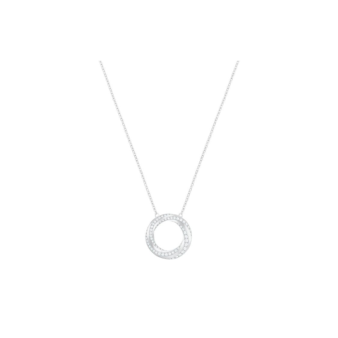 Swarovski Hilt Series Dazzling Round Ring Necklace Women necklace Silver 5528929 Box (Random Color)