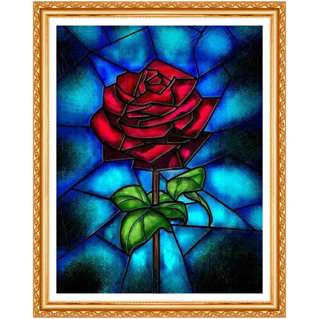 Red Rose Diamond Wall Painting DIY 5D Diamond Painting Red Rose Embroidery Rhinestones Flower 20X30CM