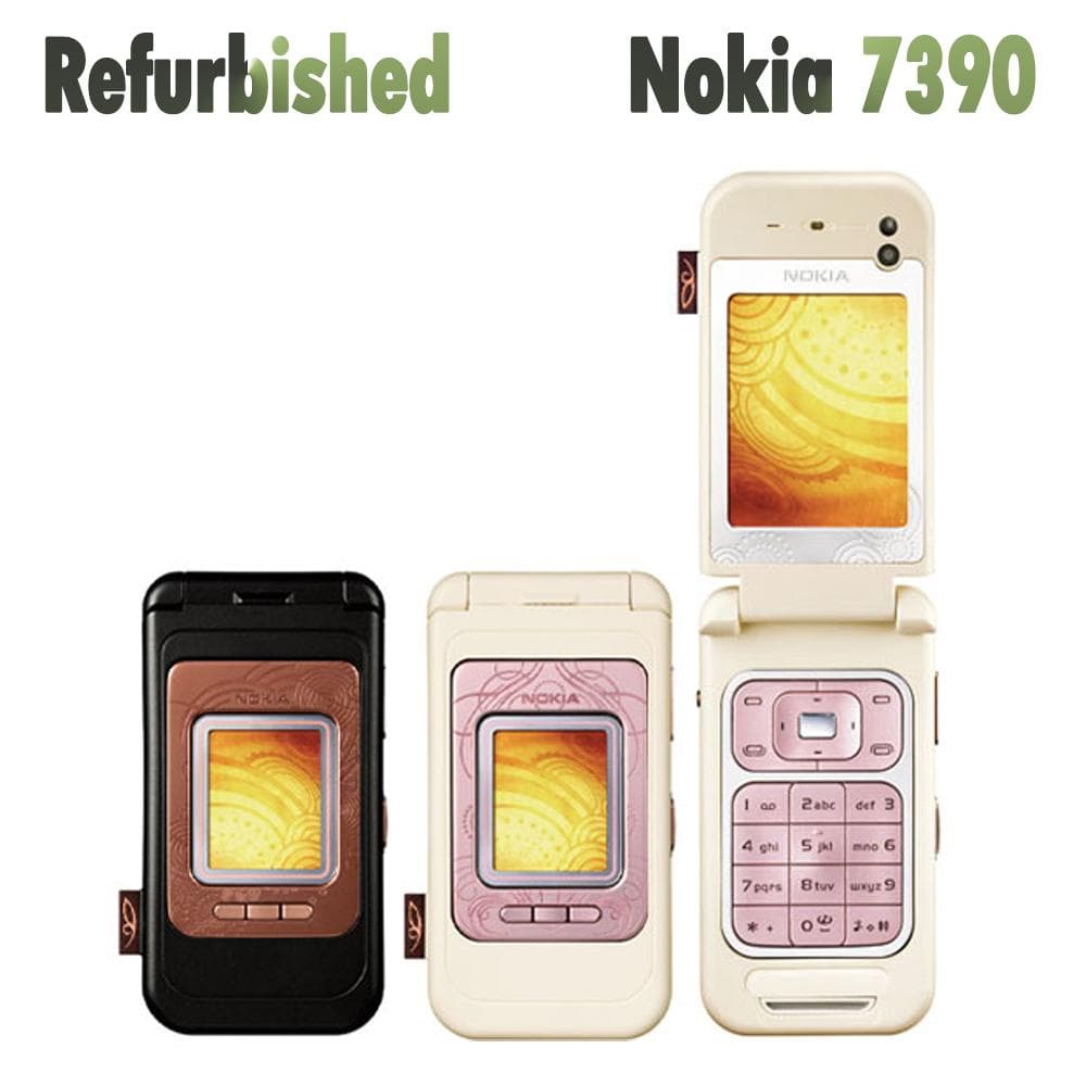 Refurbished Nokia Original Nokia Unlocked 7390 Mobile Phone With 1 SIM 1 battery 1 charger pink