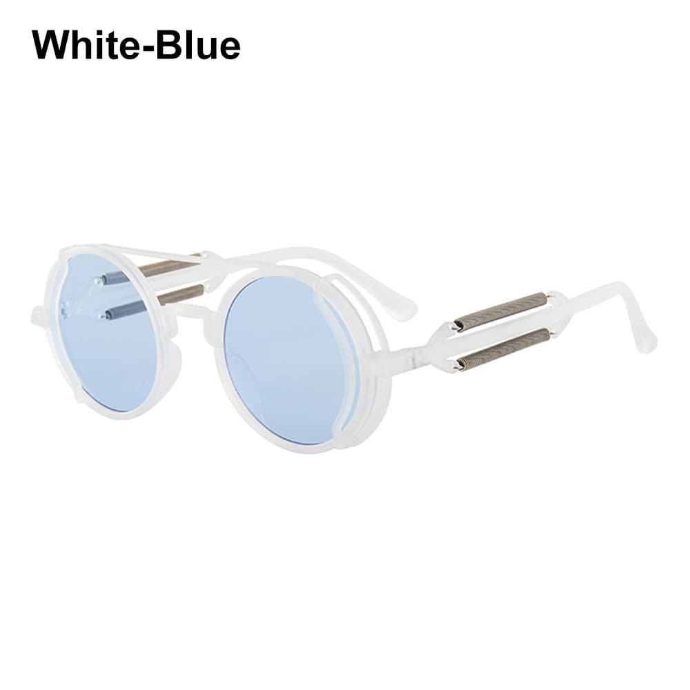 Steampunk Sunglasses Double Spring Temples Round Sun Glasses Men Gothic Style UV400 Protection Fashion Shades