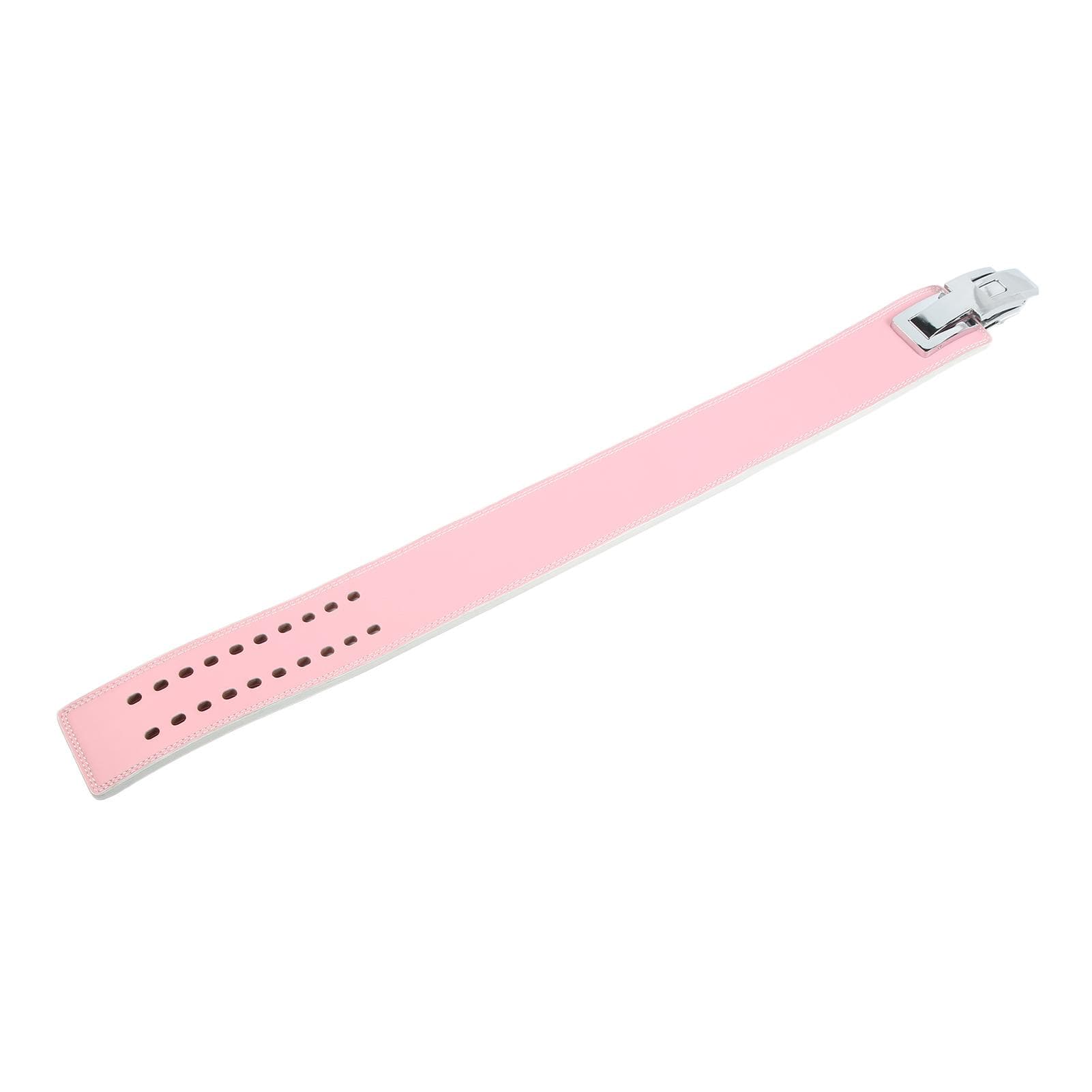 Weight Lifting Belt Adjustable Cowhide Powerlifting Lever Gym Belt for Deadlifts Pull Ups pink