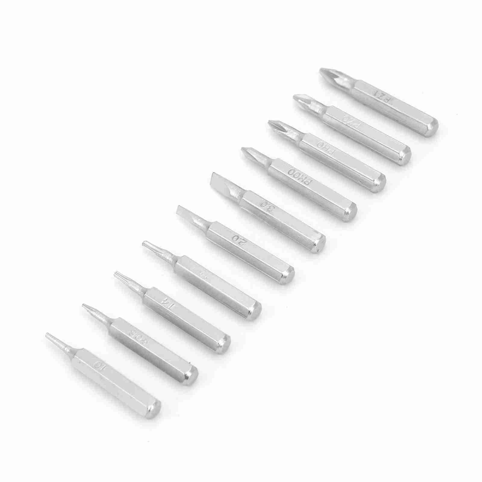 10PCS 4mm Shank Screwdriver Bits Set Repair Tools PH00PH0Z1Z03.02.01.0T5T4Star 08