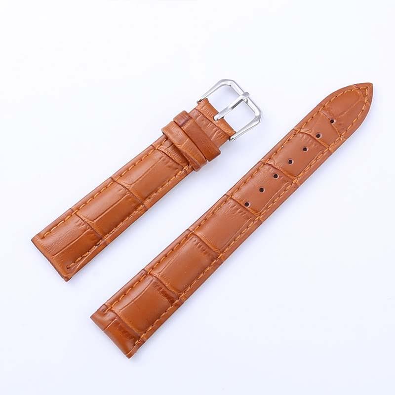 Genuine Leather Watchbands 12/14/16/18/20/22/24 Mm Watch Band Strap Steel Pin Buckle High Quality Wrist Belt Bracelet 24MM light brown