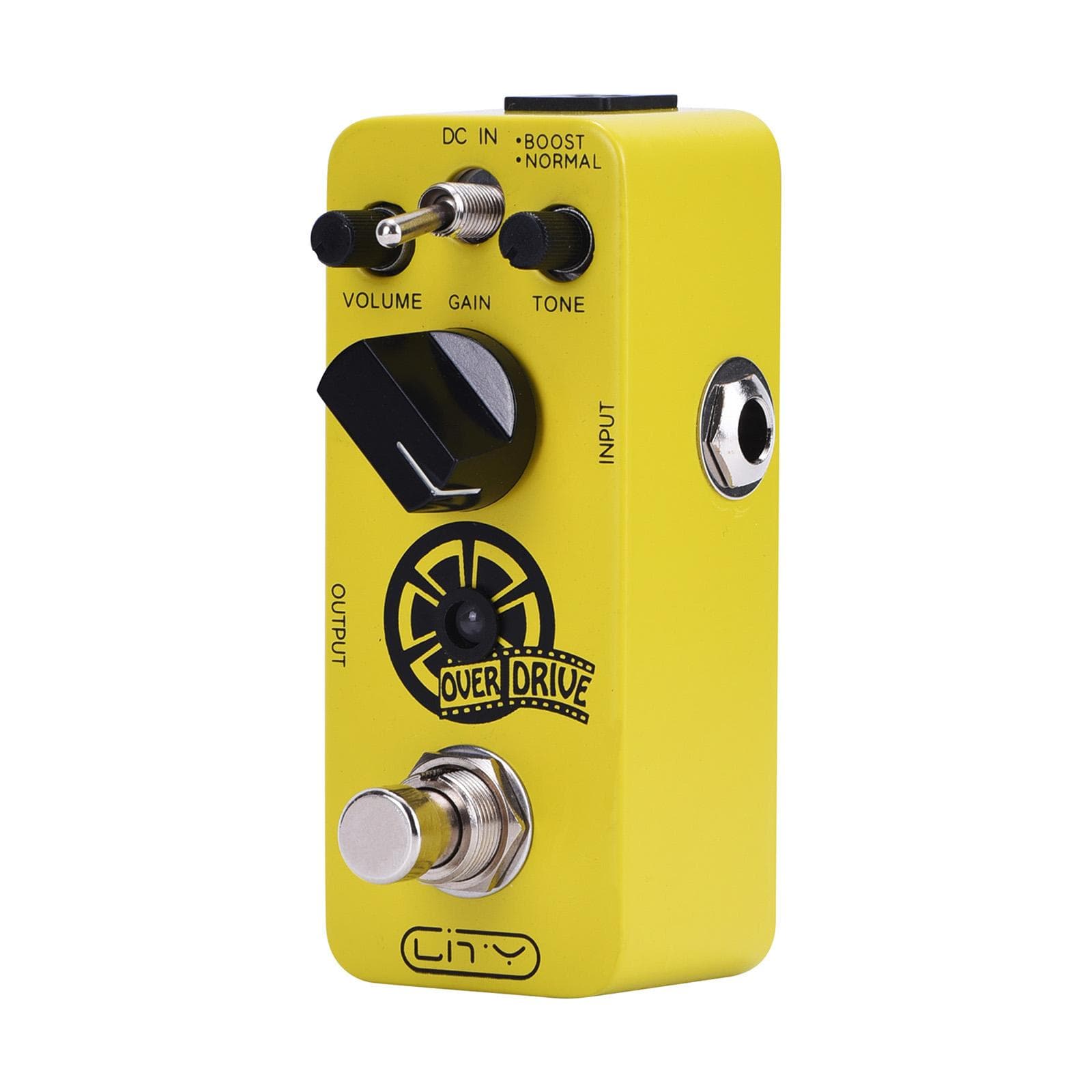 Lity Overdrive Guitar Pedal Overdrive Mini Pedal with 2 Modes of NORMAL/BOOST Sound of Tube Valve yellow