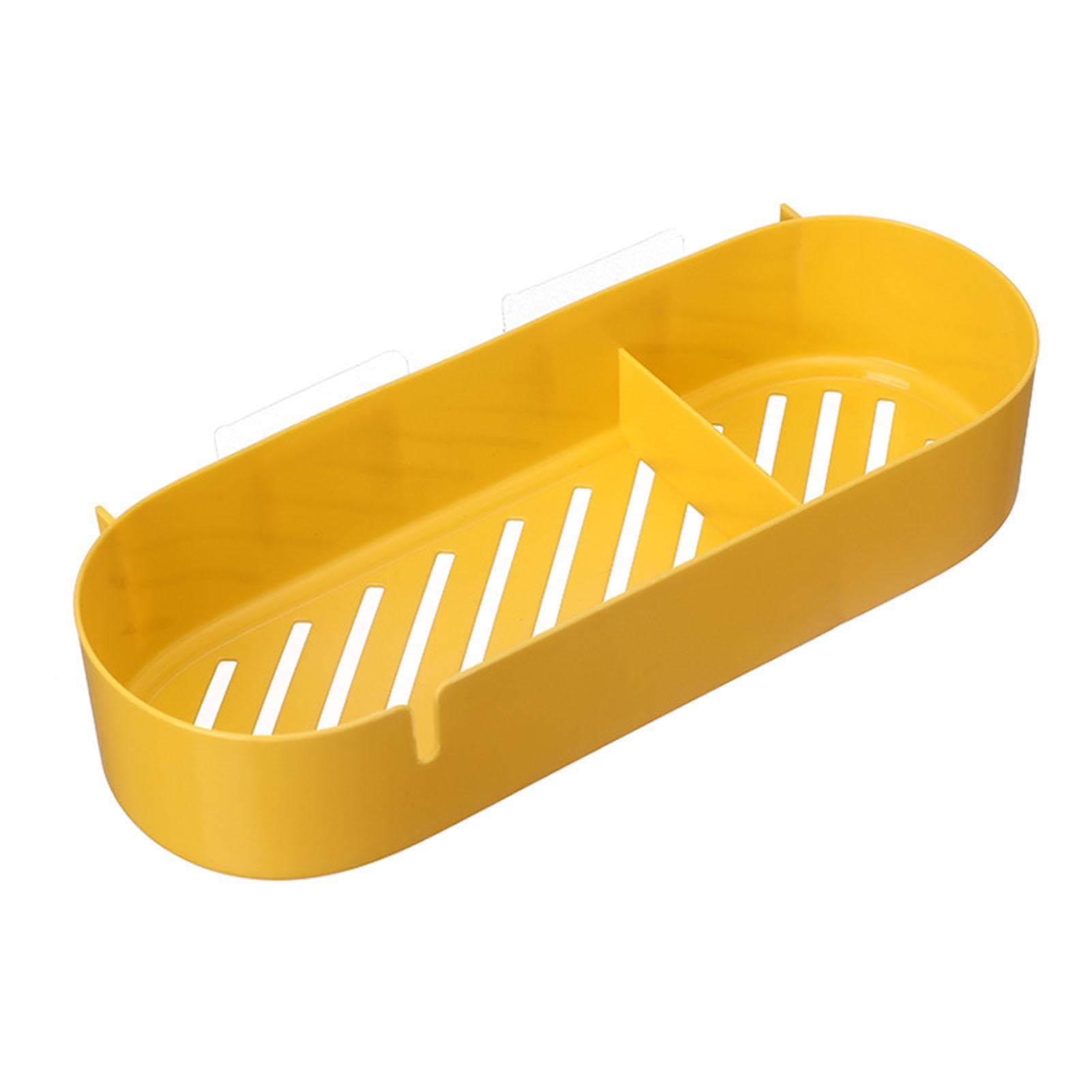 Bathroom Drainage Shelf Space Saving Drill Free Wall Mounted Divided Organizer for Home Use