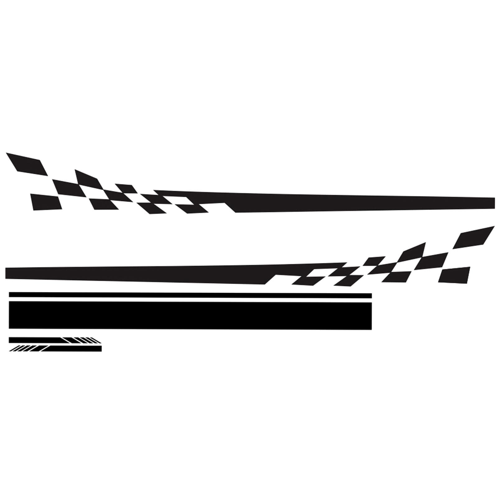 5Pcs Car Side Door Body Hood Rearview Mirror Decal Stripes Sticker Racing Decals black
