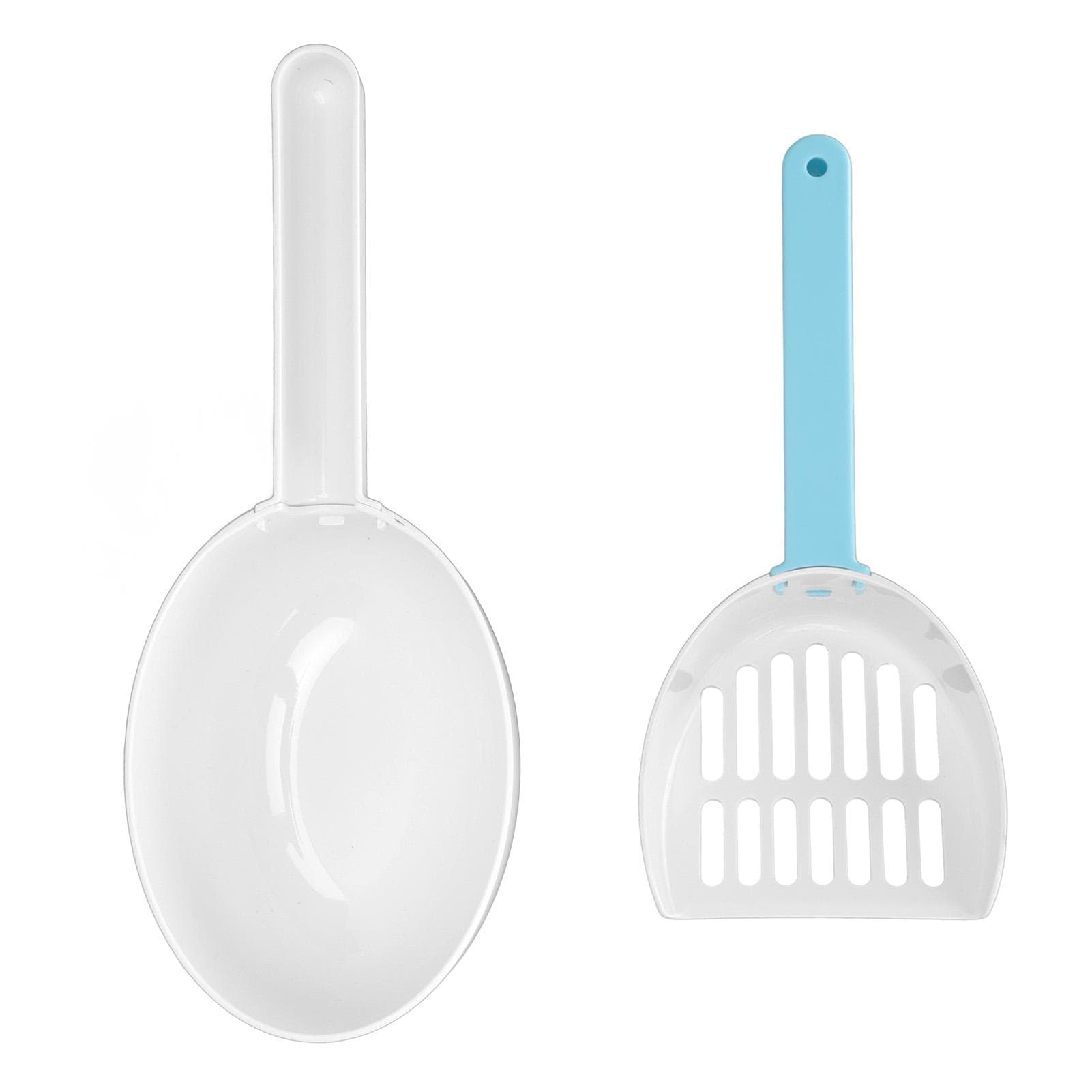 Cat Litter Scoop 7mm Leak Hole ABS Detachable Convenient Cat Poop Shovel with Sifter for Cats blue