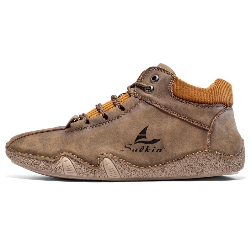 Men Boots Hand-stitching Split Leather Shoes Men Ankle Boots Moccasins Man Casual Shoes 45