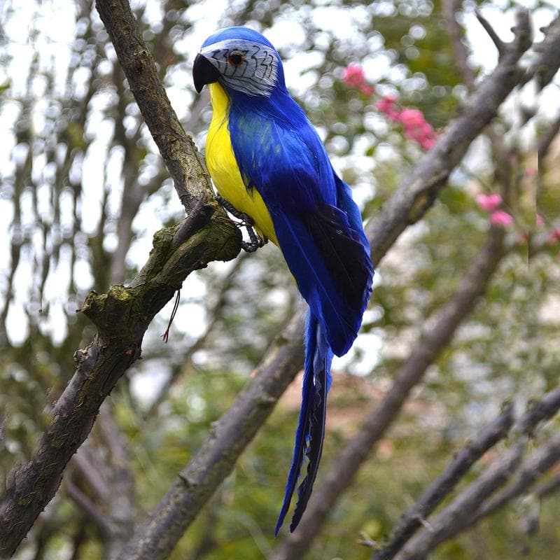 6 Colors 25cm Simulation Parrots Birds Artificial Parrots Home Garden Yard Decoration blue