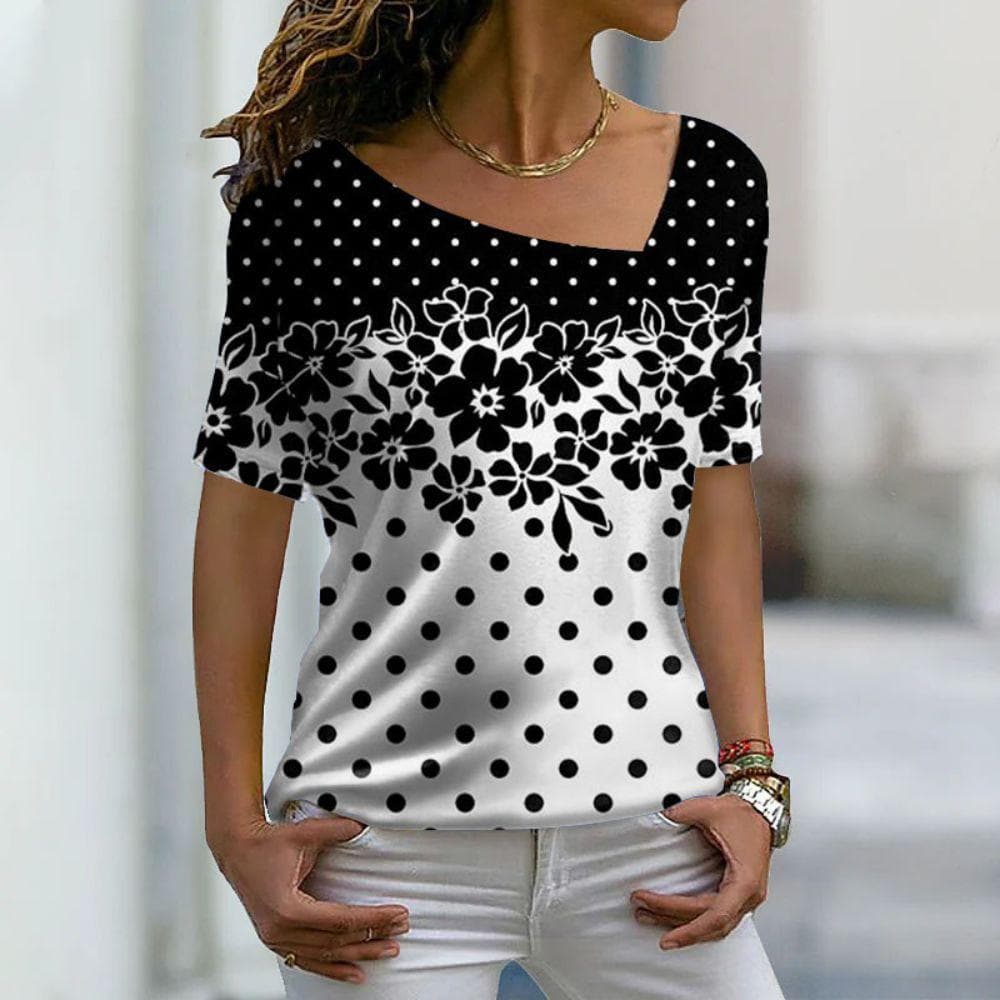 New Women's T-Shirts, Floral Print, Women's Clothing, Short Sleeve Tops, V-Neck Sweatshirts, Streetwear, Oversized T-Shirts, Ladies Tee 5XL