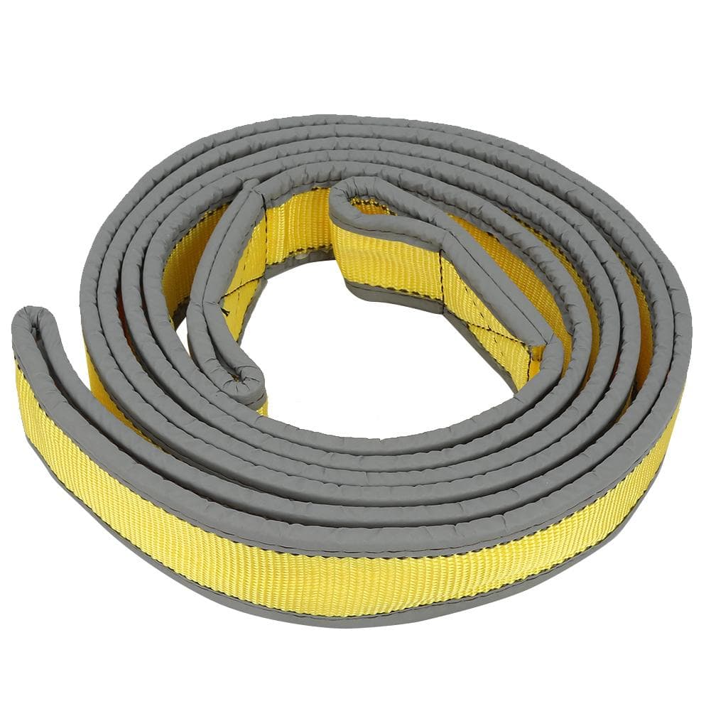 8 Tons High Strength Car Trailer Towing Rope Recovery Tow Strap with U shape Hooks(Yellow Grey)