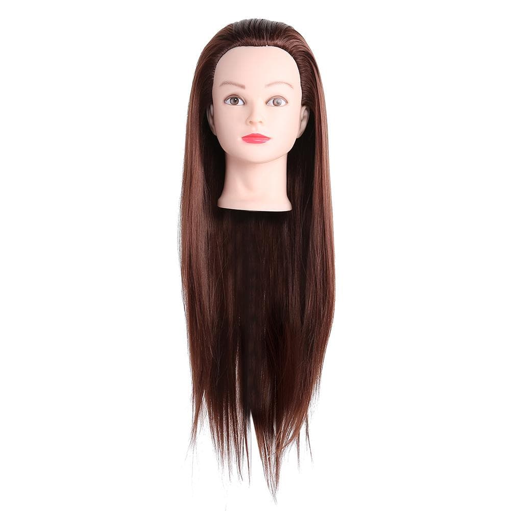 Hair Salon Cosmetology Hairdressing Practice Head Mannequin Dolls Salon Tools (Brown)