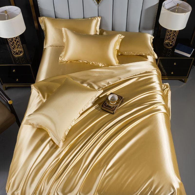 High End Home Emulation Silk Satin Bedding Set Luxury Single Double Duvet Cover Set High Quality King Queen Size Bedding Sets 150x200cm 4pcs set