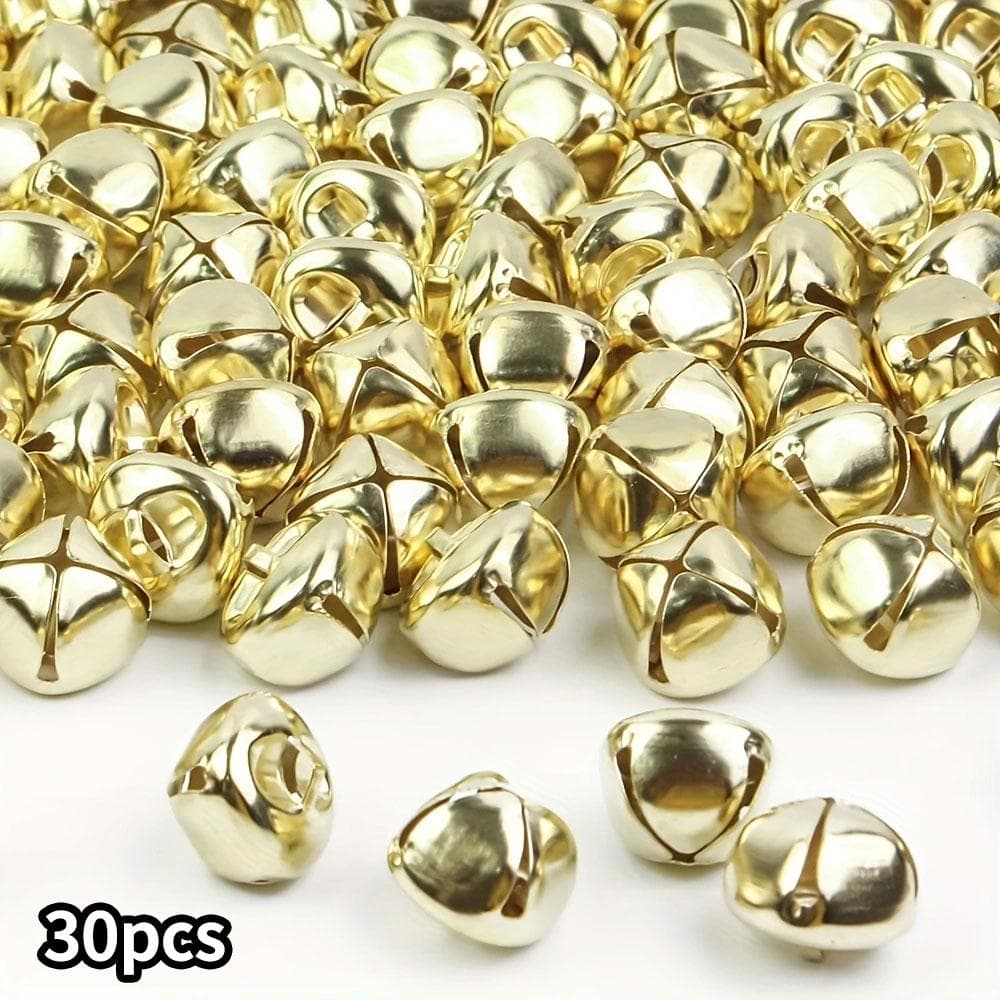 10/20/30 pieces of craft Christmas bells, metal sounding craft bells, loud sound, suitable for DIY home decoration at Christmas parties 30pcs