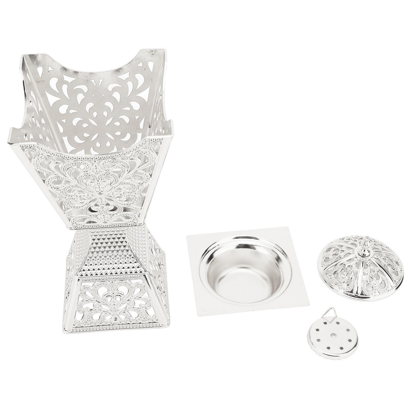 Frankincense Resin Incense Burner Portable Exquisite Alloy Indoor Aroma Burner for Home Silver silver