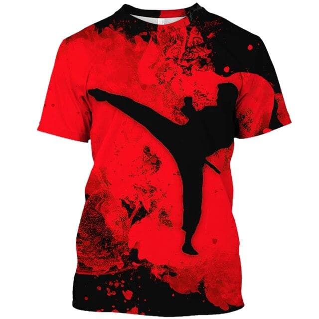 Japan Training T-shirt Men's 3d Karate Printed Tee Tops Oversized Short-sleeved High-quality Sportswear Men Quick-drying T Shirt M