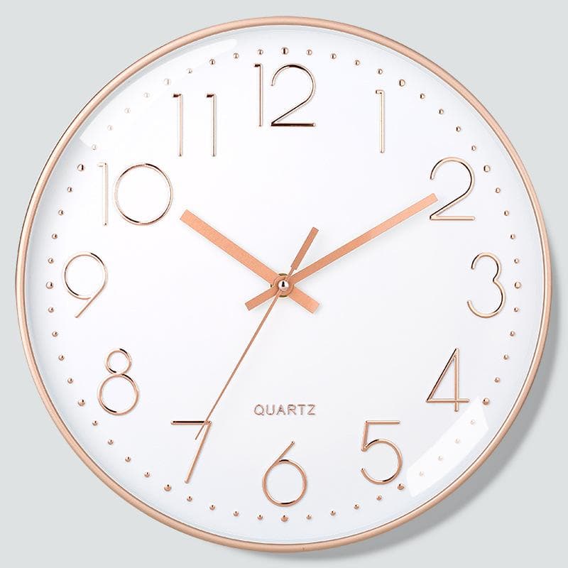 8 Inch Wall Clock Silent Decorative Clock For School Office Classroom Bedroom Kitchen Living Room Decor rose gold