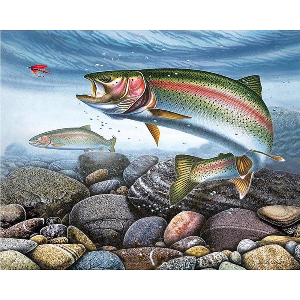 DIY 5D Diamond Painting Cross Stitch Submarine fish Mosaic Diamond Embroidery Needlework 20X30CM