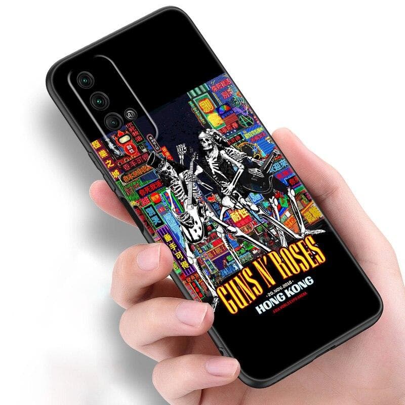 Guns N Roses Skull Silicone Phone Case For Xiaomi Redmi Note 11 10 9 8 Pro 11T 10T 10S 9S 8T 9 9A 9C 9T Black Soft Cover Coque Redmi Note 8