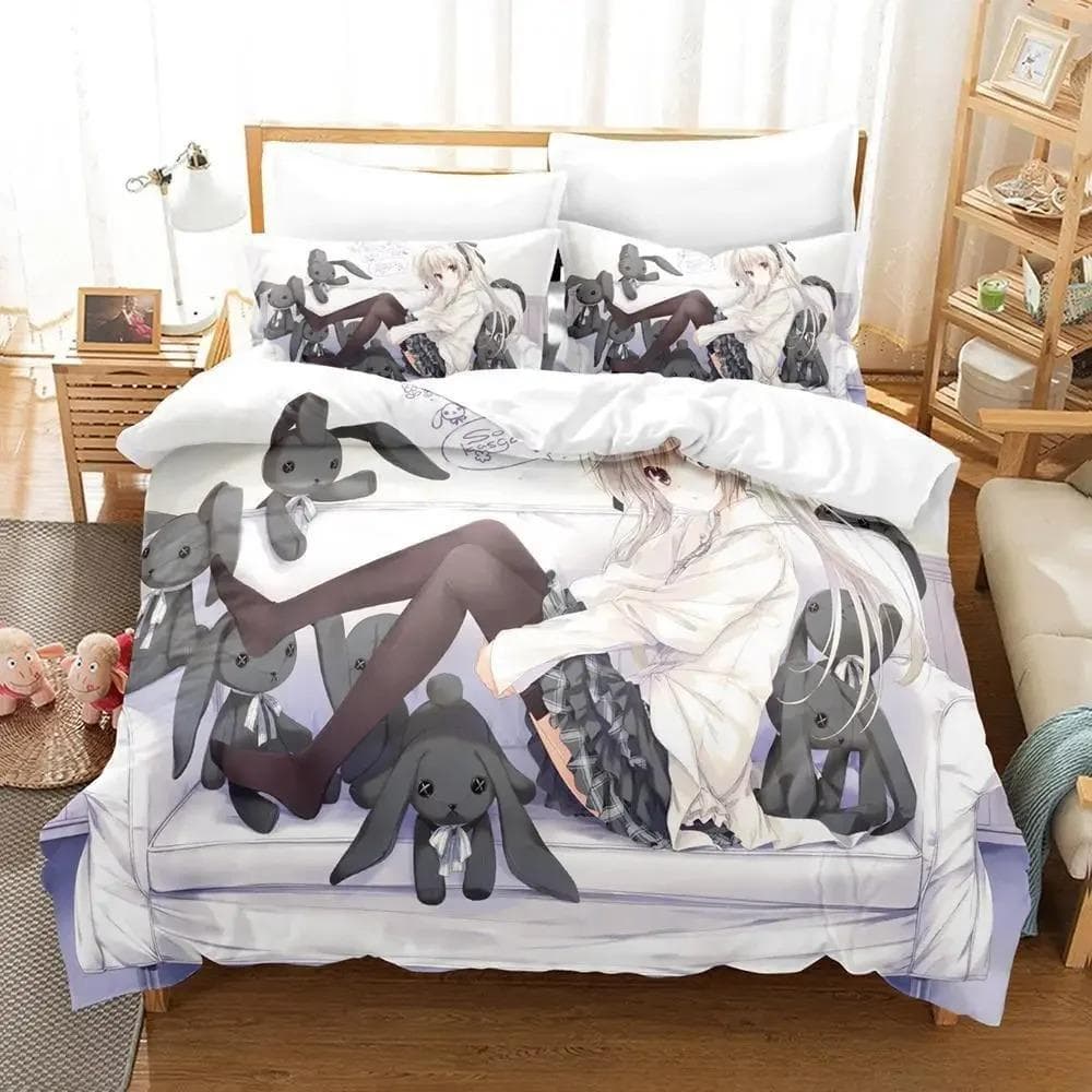 Sexy Yosuga No Sora Bedding Set,Duvet Cover Comforter Bed Set Quilt Cover Pillowcase,King Queen Twin Size Boys Girls Adultse 135X200cm-2pcs