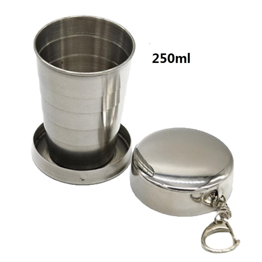 Stainless Steel Folding Telescopic Cup Folding Cup Outdoor Sports Camping Fishing Portable Water Cup