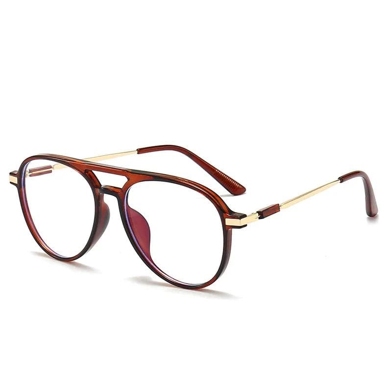 Vintage Double Beam Reading Glasses for Men Anti Blue Light Square Frame Presbyopia Eyewear 0