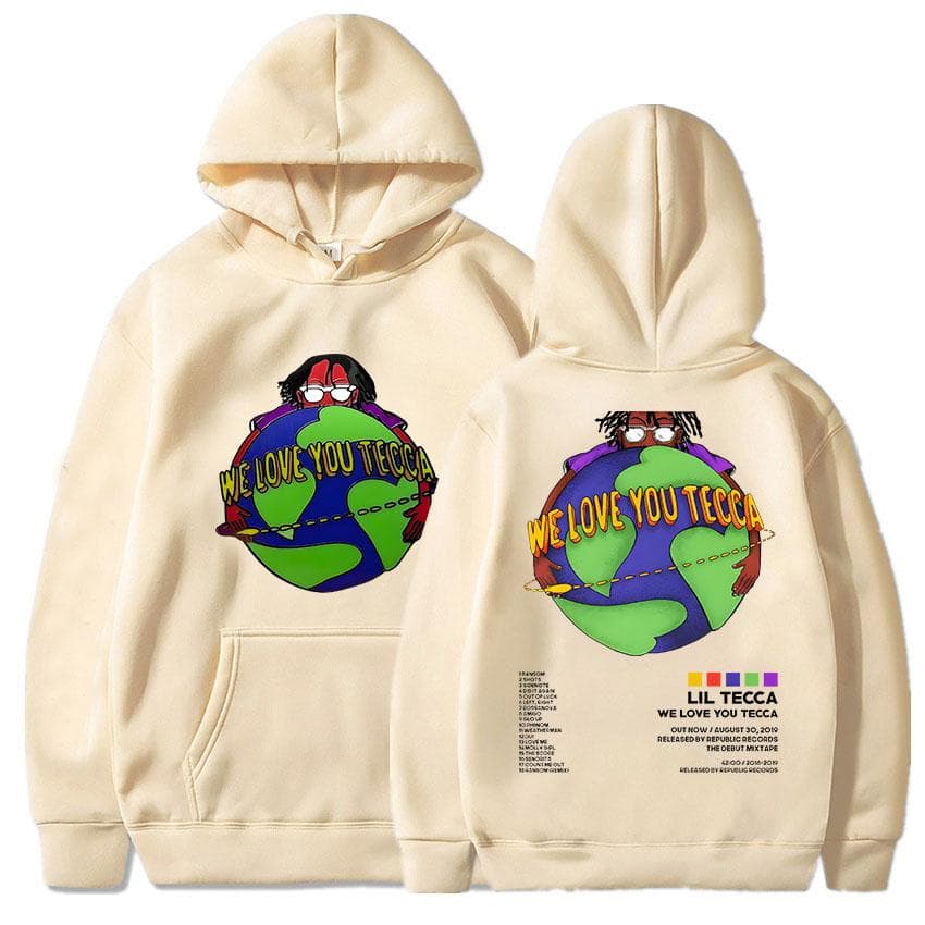Lil Tecca Hoodie for Autumn/Winter Hip Hop Comfortable Sweatshirts Pop Retro Fleece Clothing Gothic Soft Pullovers XXL khaki