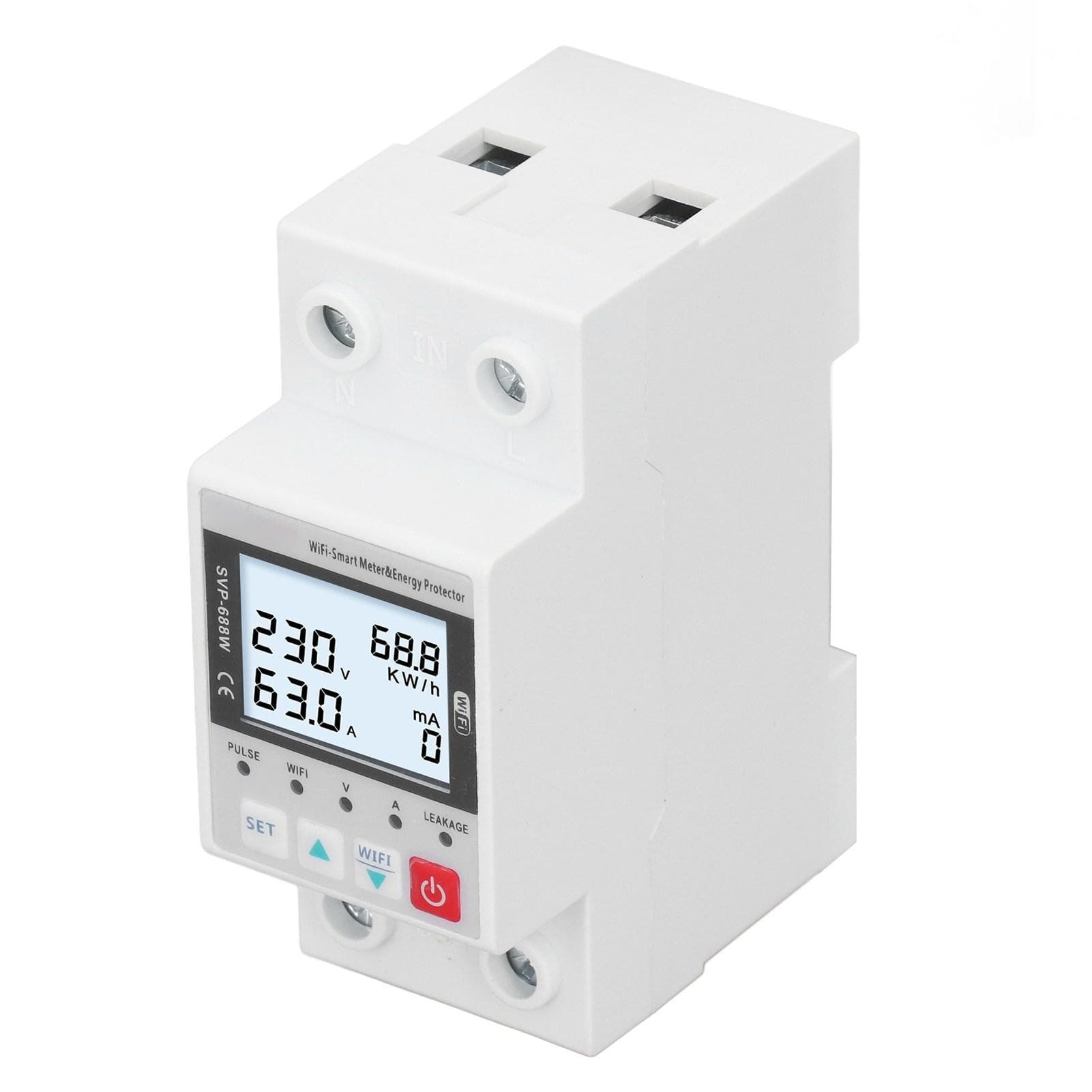 WIFI Overvoltage Undervoltage Protector 230V 50Hz 60Hz 63A Remote Control Over Under Voltage Power