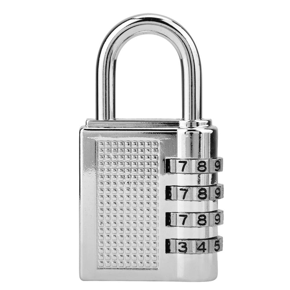 4digit Combination Password Padlock Gym Drawer Padlock(Silver) Electroplated