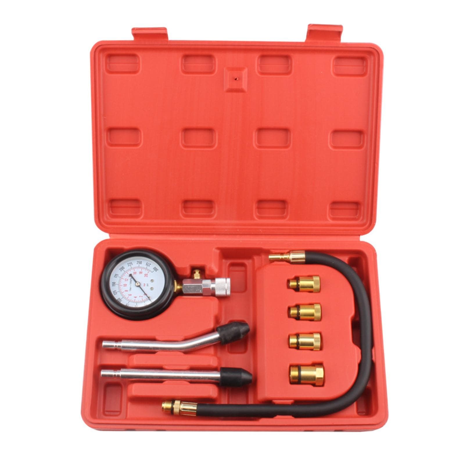 Petrol Engine Compression Tester Kit Gases Engine Cylinder Compressor Gauge Meter Testing Tool Set multicolour